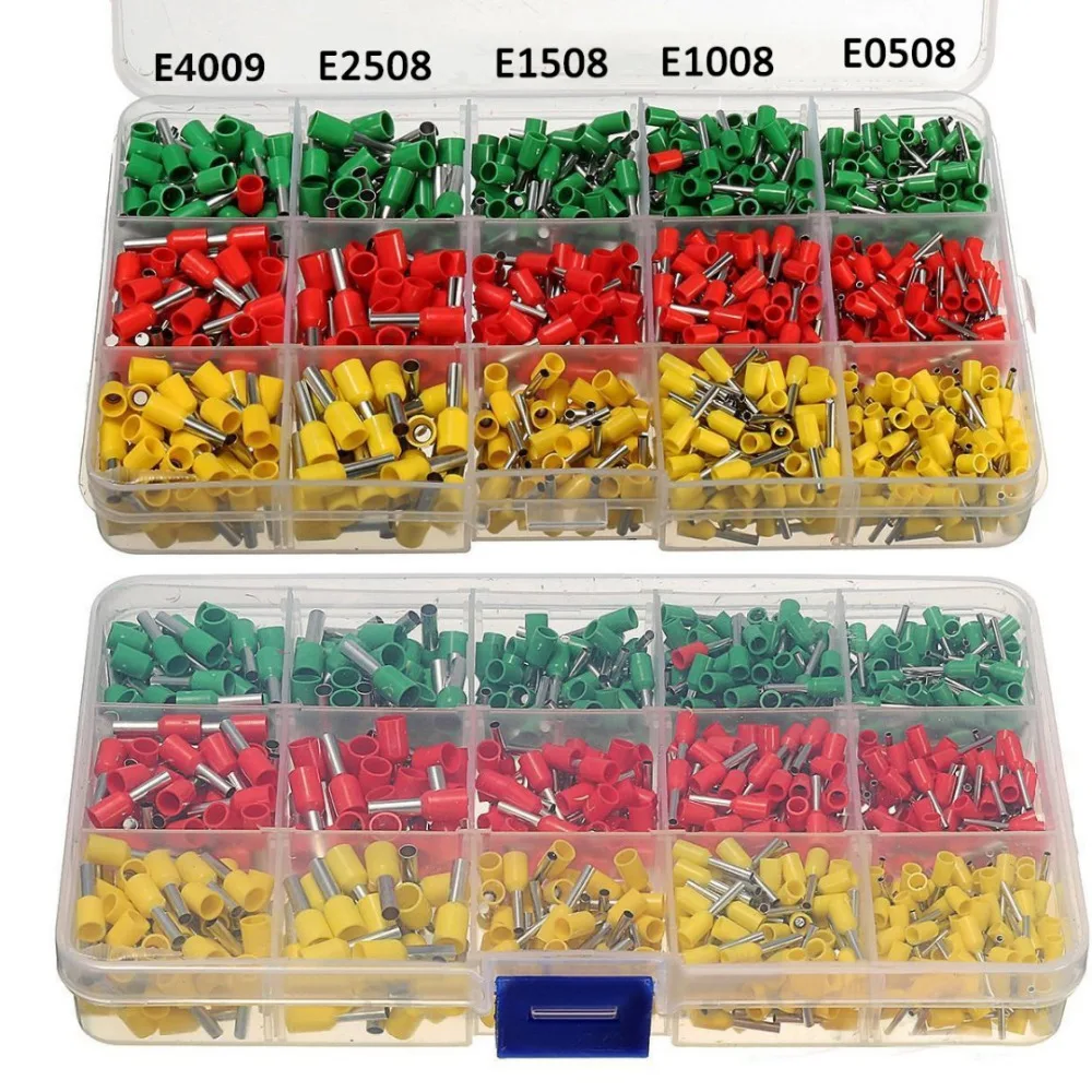 

4 types 990 pieces 3 colors Insulation ferrule Cord Pre-insulated Wire Terminals Assorted Set