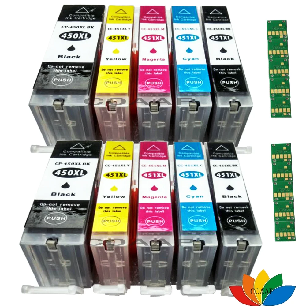 10X Compatible Ink Cartridges PGI-450 CLI-451 For Canon pixma IP8740 IP7240 MG5540 IX6840 IX6540