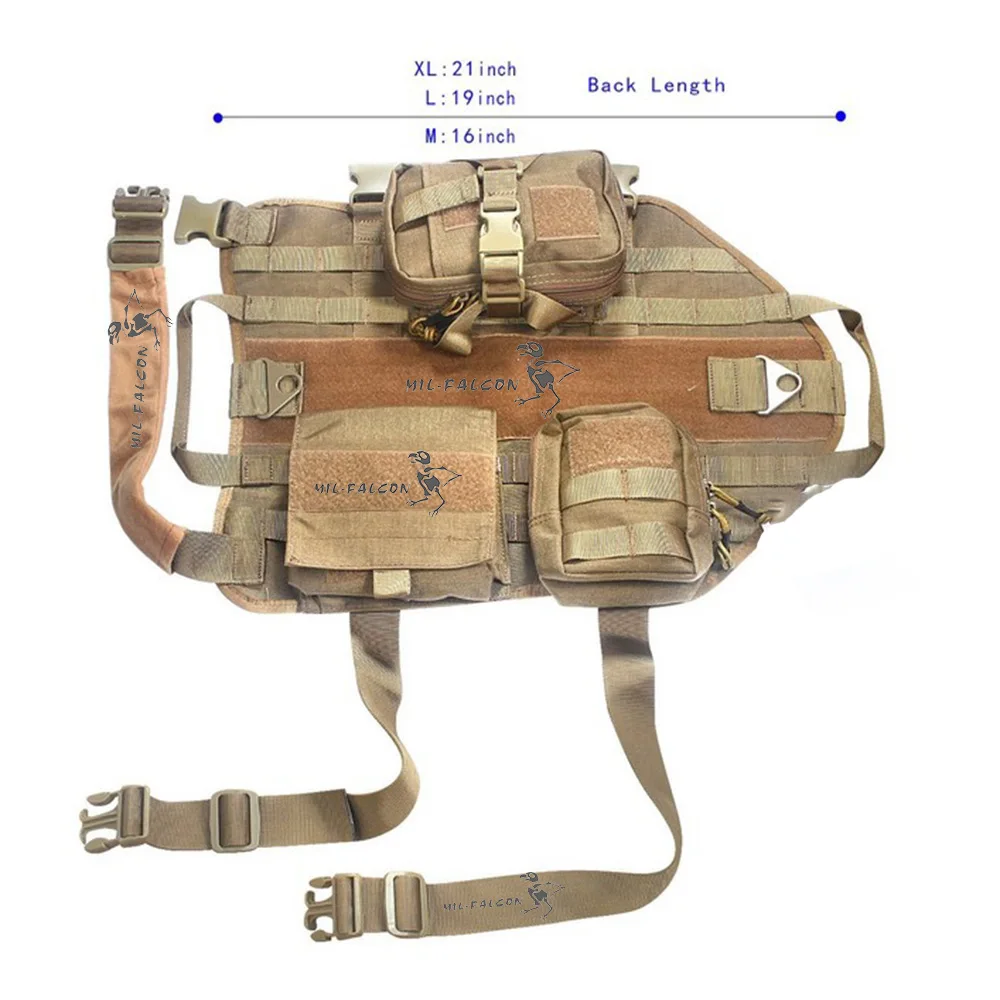 Dog Vest Outdoor Pet Clothes Set Army Dog Police Dog Training Vest Equipped Tactical Dog Vest Coat A4558