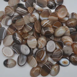 18X13Mm Natuurlijke Bruine Aders Agaat Ovale Cabine Gem Cabochon Sieraden Kraal (10 Stks/partij) H008