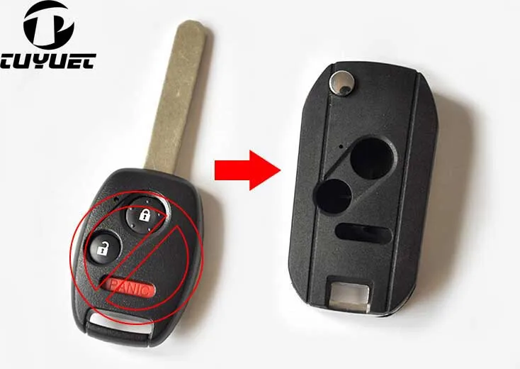 

Brand New 2+1 Buttons Modified Flip Folding Remote Key Shell Case For Honda Fit Accord Odyssey Civic CRV FOB Key Blanks