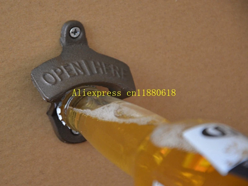 300pcs/lot Retro Wall Mounted Vintage Antique Bottle Beer Opener Hanging Wall Hook Beer Openers With screws