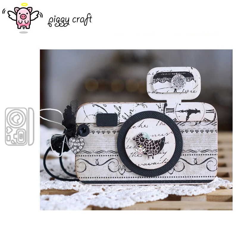 Piggy Craft metal cutting dies cut die mold Camera pocket decoration Scrapbook paper craft knife mould blade punch stencils dies