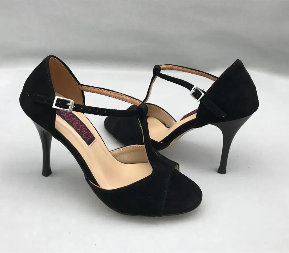 Zapatos de baile de Tango Argentina para mujer, Calzado cómodo y a la moda para boda y fiesta, con suela dura de cuero, T62103A-BS