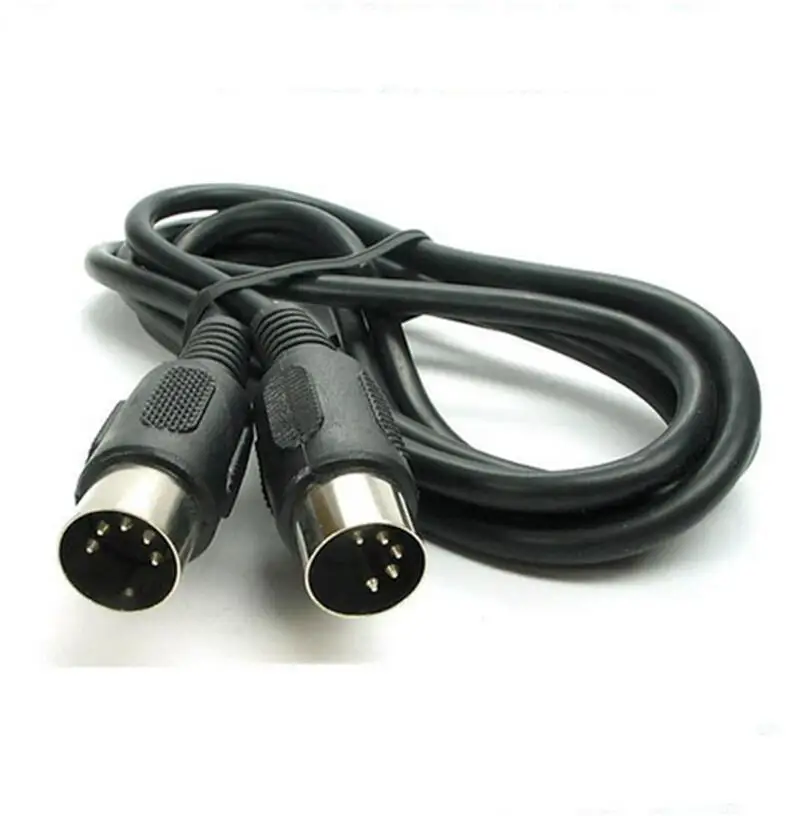 MIDI Cable Male to Male 5 Pin DIN Plug Black  1m 1.5m