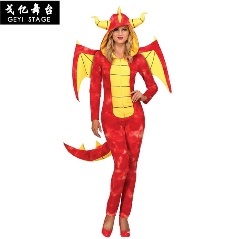 new Superior quality Dazzling Dragon Knight Dress Halloween Party Cosplay Costume Onesies Adults Animal Pajamas Clothing