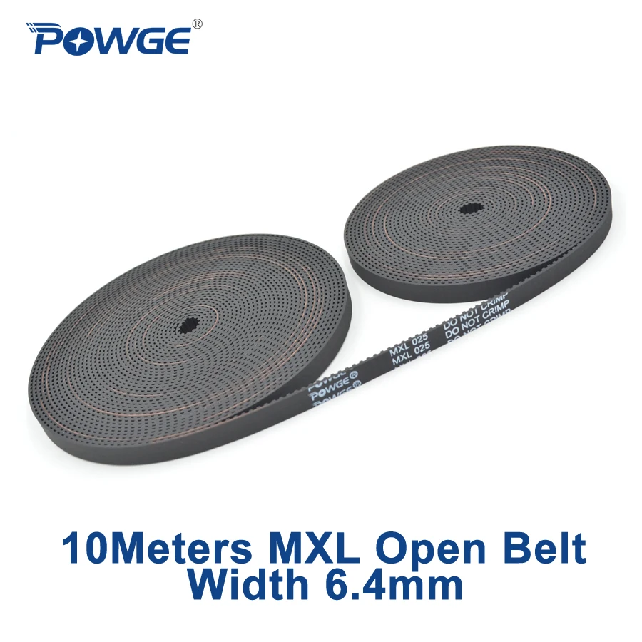 

POWGE Trapezoid MXL Timing belt width 6.35mm 6mm 0.25inch Neoprene with fiberglass Core MXL Open Timing Belt 3D printer 10meters