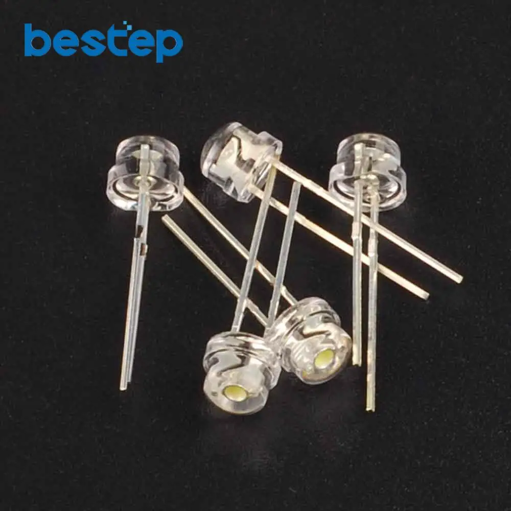 100PCS Straw Hat White 5mm Super Bright White Light-emitting Diode DIP LED Straw Hat astigmia