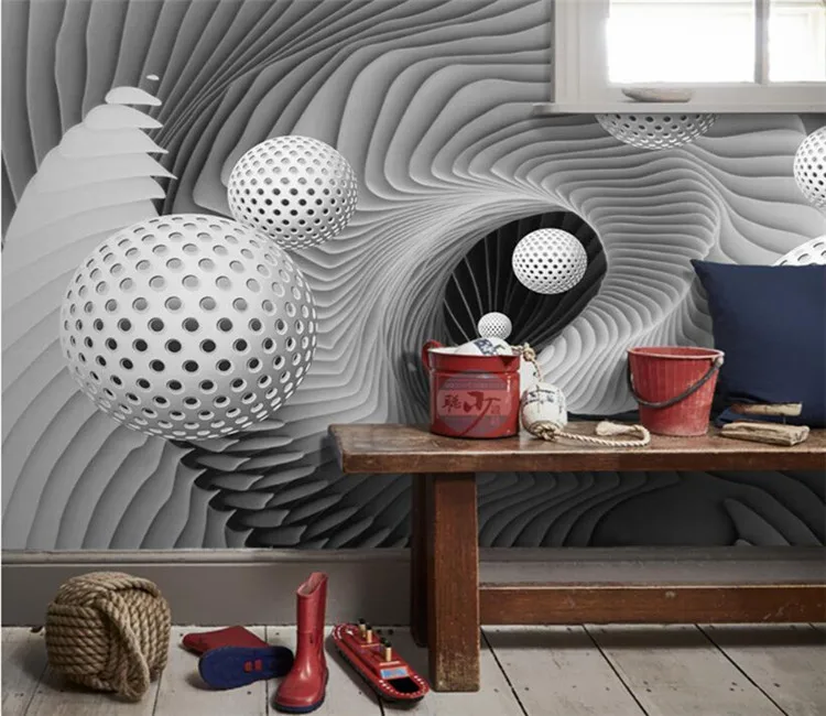 Custom Photo Wallpaper Mural Wallpaper 3d 3d Ball Space Swirl Modern TV Background Wall papel de parede