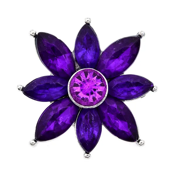 New KZ3001 Beauty Rhinestone Colorful daisy Flowers 18mm snap buttons fit DIY snap jewelry wholesale