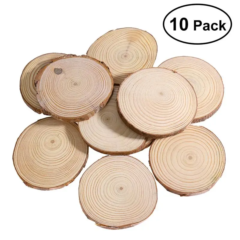 Tree Bark Size 3 Unfinished Christmas Ornaments Round Circle Slices Wood Discs Wood Slices Log Discs DIY Craft For Wedding