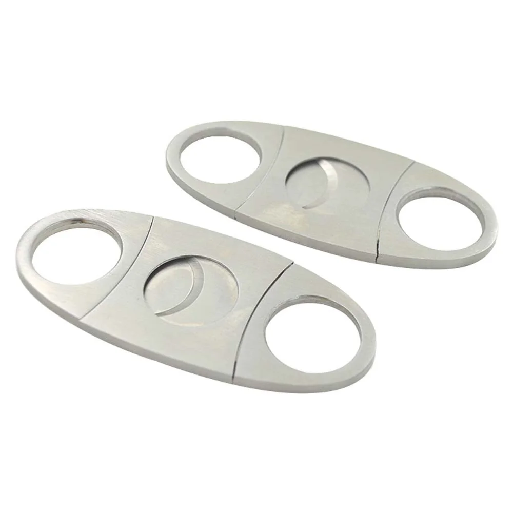 

High Quality Sliver Double Blade Stainless Steel Scissors Portable Travel Cigar Cutter Mini Cigar Accessories Metal Smoking Tool