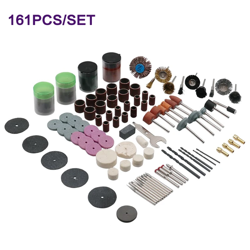 

161PCS Grinders accessories set, Grinding head, Resin cutting piece,Sandpaper circle,Brush engraving milling cutter etc.