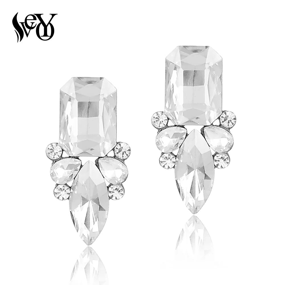 VEYO Crystal Stud Earrings for Women Cute Romantic Earings Fashion Jewelry Wholesale