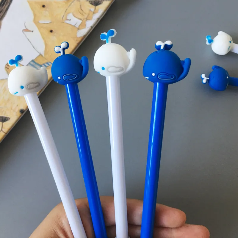 

1 pcs creative fresh whale neutral pen cute cartoon student black signature pen for school cute stationary