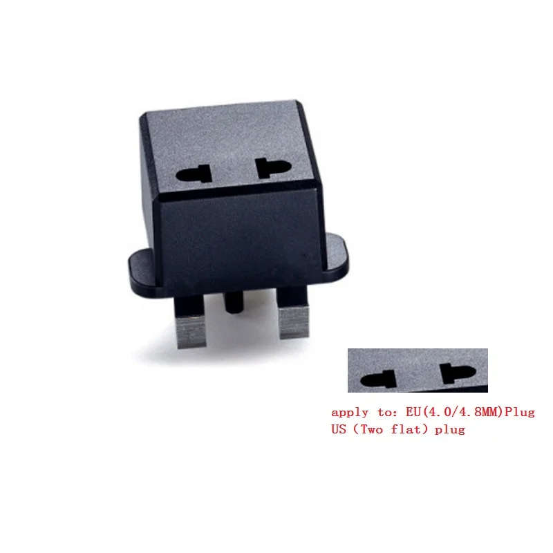 Adaptador de enchufe de la UE, EE. UU., Reino Unido, 6A, cargador de viaje portátil, negro, Adaptador de enchufe de alimentación, enchufe Universal del Reino Unido