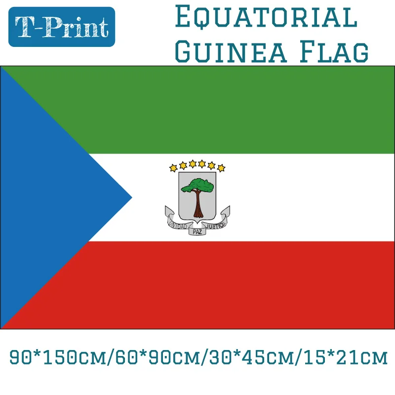 90*150cm/60*90cm/15*21cm/  Car Flag  The Republic Of Equatorial Guinea National Flag 3x5ft Printed Banners