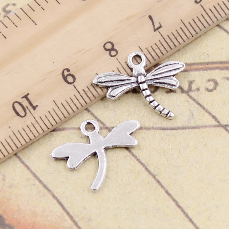 30pcs Charms Dragonfly 15x18mm Tibetan Silver Color Pendants Antique Jewelry Making DIY Handmade Craft