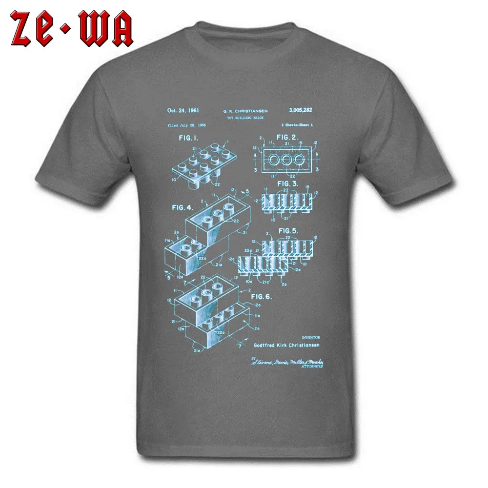 Toy Block Building Structural Drawing Picture T Shirt Explanatory Theroy Funny Men Normal Tops & Tees Graphic Top T-shirts New