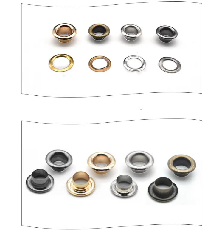 100Sets Brass Round Eyelets for Leathercraft Shoe Belt Cap Bag Clothes Accessories,Inner Size 3-17mm, Silver,Bronze Black,Gold,