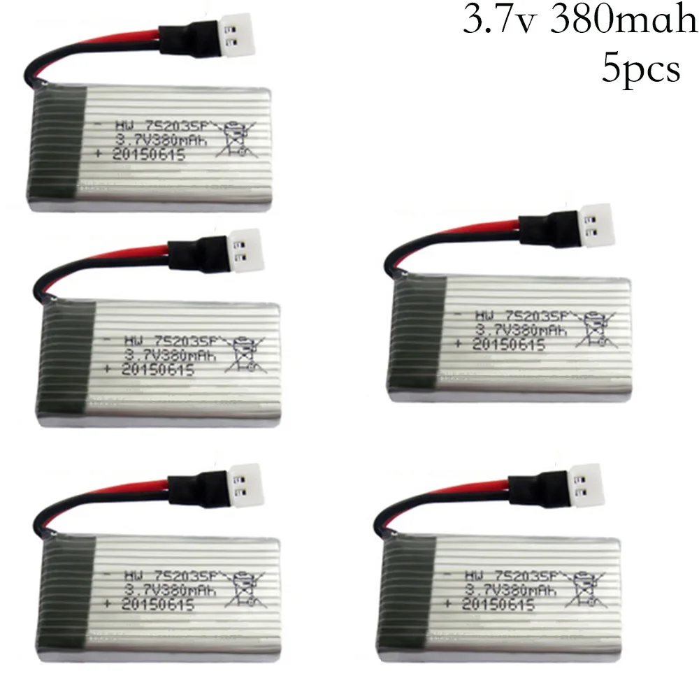 

3.7V 380mAh 25C RC Quadcopter 752035 Lipo Battery For Hubsan X4 H107 H31 KY101 3.7 v 380 mah lipo battery For Hubsan X4 H107