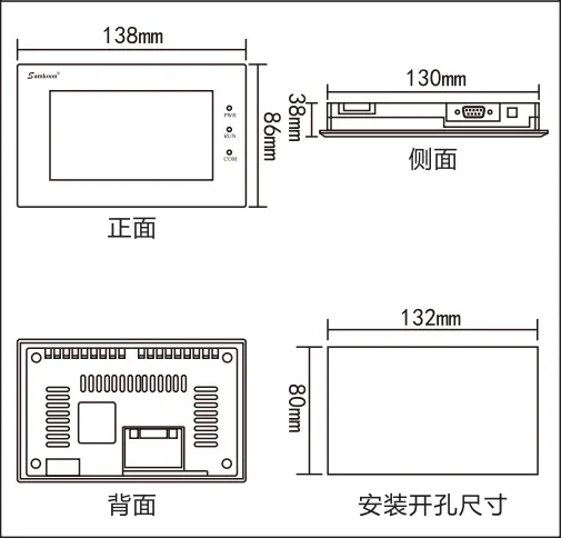 จอสัมผัสอุตสาหกรรม Samkoon HMI ขนาด 4.3 นิ้ว EA-035A-T/SA-035FE/SK-035UE/SA-035F/EA-043A/SA-043F/SK-043FE/SK-043HE/SK-043HS/SK-043QE/SK-043QS/SK-043QT/SK-043TE/AK-043BS/SK-050HE/SK-050HS/SK-057FE