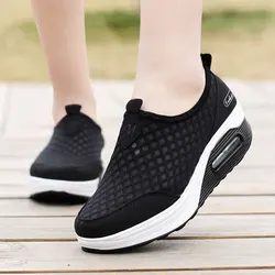 Dobeyping Primavera Autunno Casual Donne Air Mesh Scarpe Donna Appartamenti di Scarpe a Suola Piatta Delle Signore Della Piattaforma Sneakers Slip On Delle Signore del Cuneo Calzature