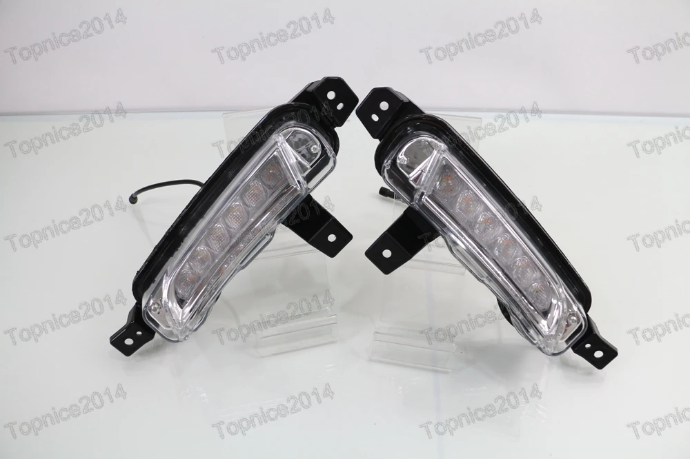 

1Pair LED DRL Daytime Running Light Fog Lamp Daylight With Yellow Turning Signals For Suzuki Vitara 2015-2016