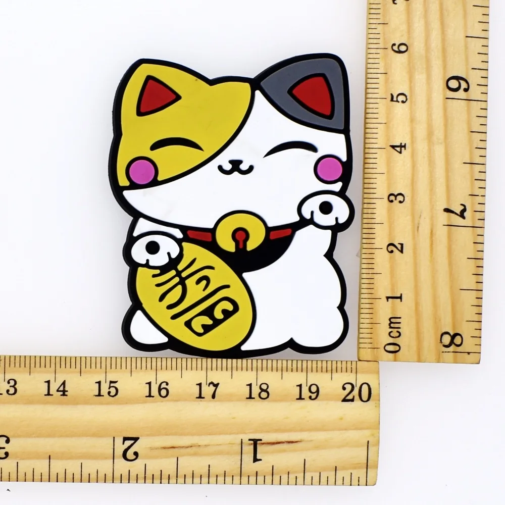 10 PCS Lucky Cat Symbols Flatback Soft PVC Charms Fit Keychain/Fridge Magnet/Shoes/Phone Case DIY Craft Ornament Japan Favors