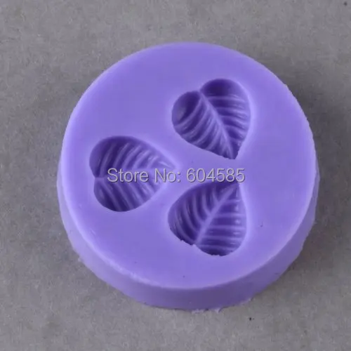 Silicone 3D Cake Chocolate Soap Molds Leaf Plunger Cutter