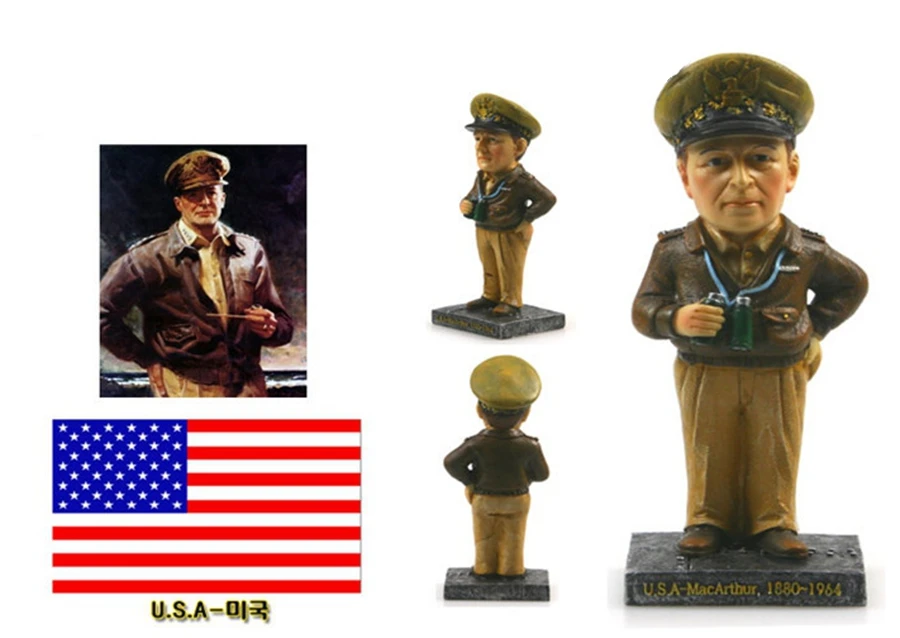 Hot Sale U.S General MacArthur Creative Resin Crafts World Celebrity Statue Tourism Souvenir Gifts Collection Home Decortion