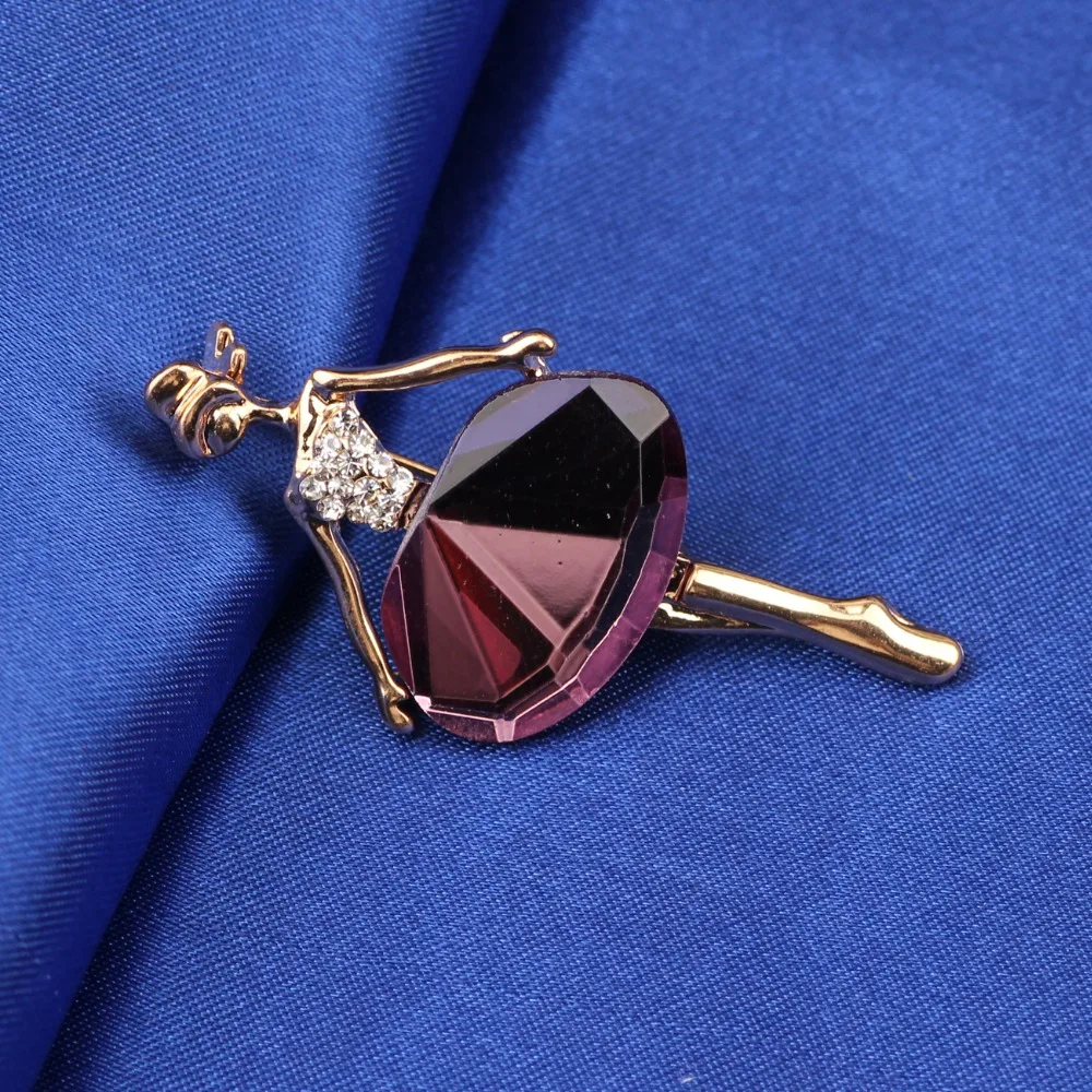 Bonsny Rhinestone Ballet Dancer Girl Brooch For Women Brooches Pin Collar Scarf Decoration New Fashion Jewelry Gift Accessories