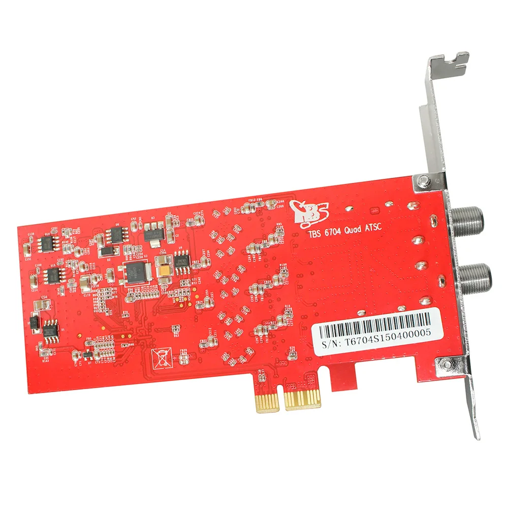 TBS6704 ATSC/Clear QAM Quad Tuner PCIe Card for Receiving North American/South Korea ATSC, 8VSB i Clear QAM Cable TV on PC