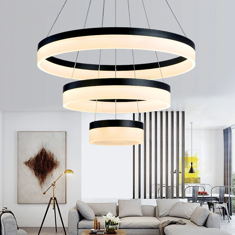 

Modern LED living dining room pendant lights suspension luminaire suspendu led ring lighting lamp fixture de techo colgante