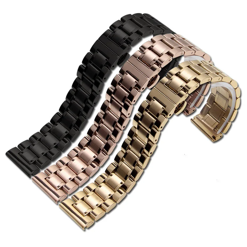 Watch Strap 12 14 15 16 17 18 19 20mm 21 22mm 23 24 25 26mm Stainless Steel Watch Band Butterfly Buckle Replacement Wrist Belt