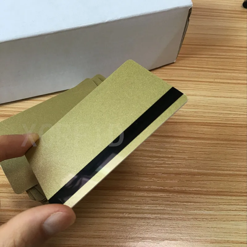 ISO Hi-Co  2750 /3000/ 4000 Oe  Hi co Magnetic Stripe Metal Gold PVC Card  10PCS