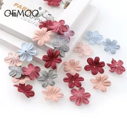 30pc Small Exquisite Leather Flowers Handmade Artificial Flower Head Wedding Decoration DIY Scrapbooking Craft Fake Flower