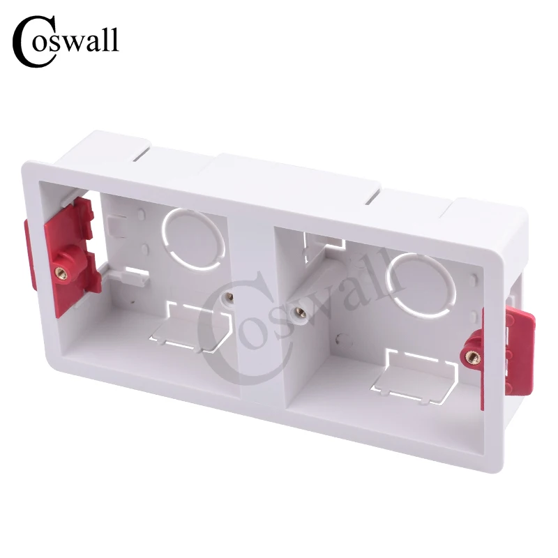 Coswall 86 Type 2 Gang Dry Lining Box For Gypsum Board Plasterboad Drywall 35mm Depth Wall Switch BOX Wall Socket Cassette