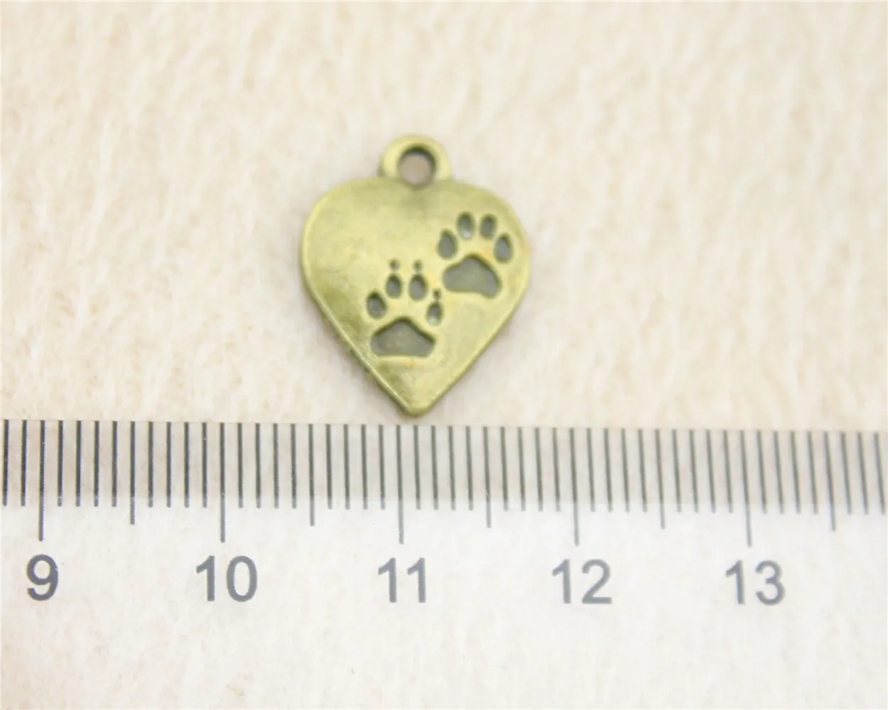 73pcs/lot 17*13mm ancient bronze Paw Heart charm Pendants DIY jewelry for bracelet necklace earring