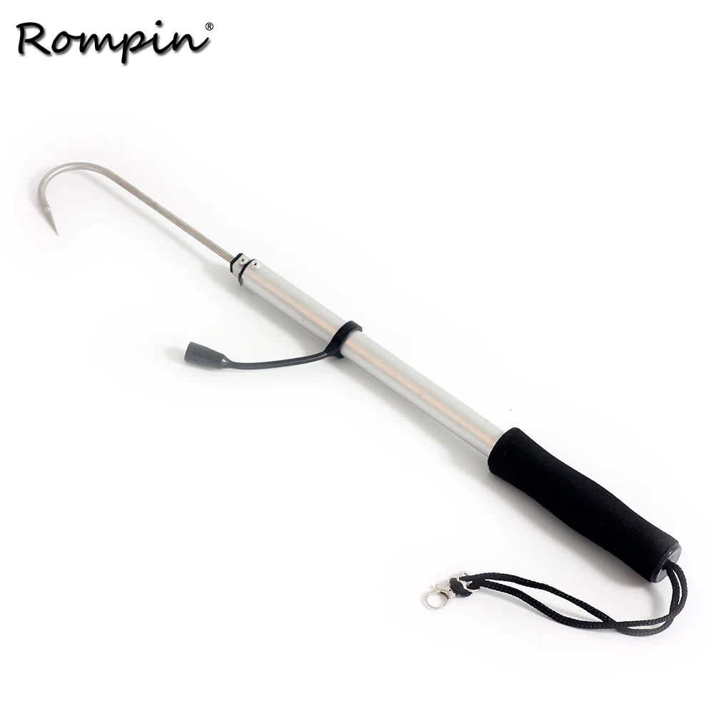 Rompin في الهواء الطلق المحمولة تلسكوبي الفولاذ المقاوم للصدأ الصيد القابض الصيد الرمح/هوك Gaff سمك البحر الأسود المنتزع أدوات معالجة