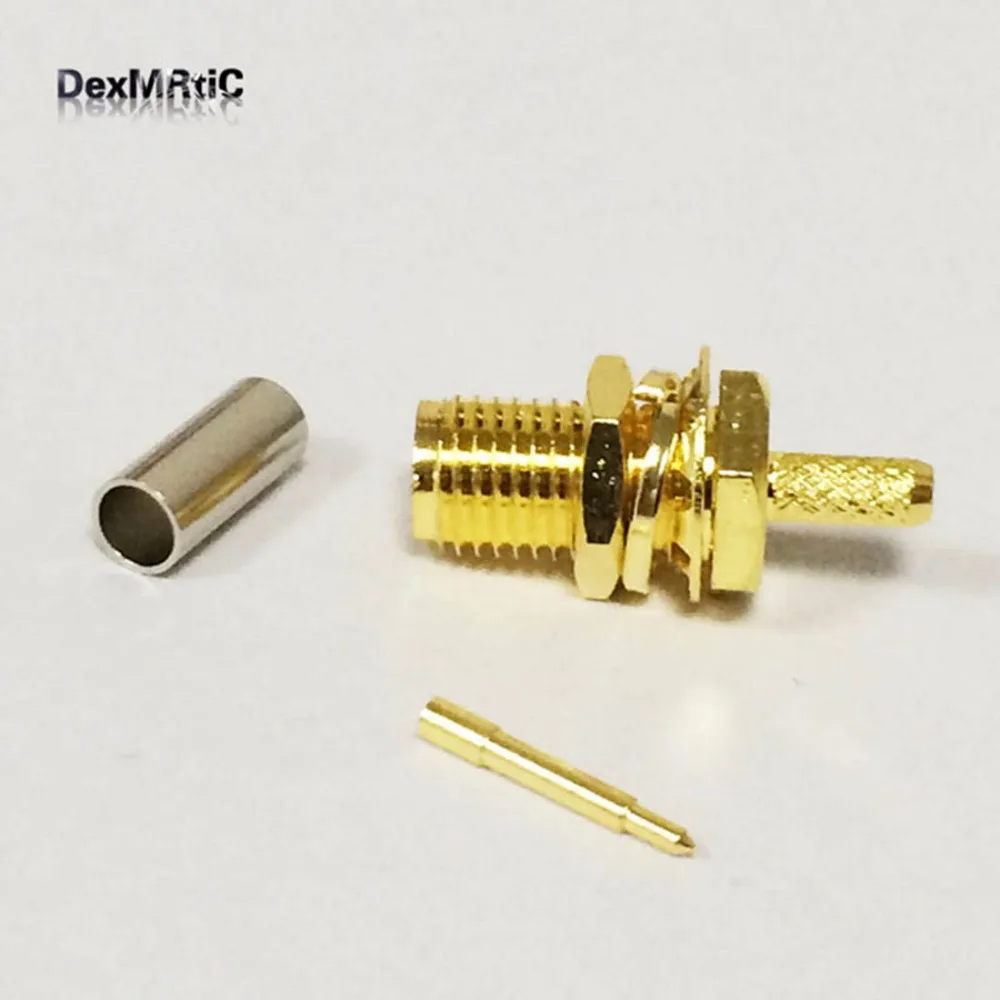 1pc  RP-SMA Female Jack Nut RF Coax Connector Crimp  RG316,rg174,LMR100   Straight  Goldplated  NEW wholesale