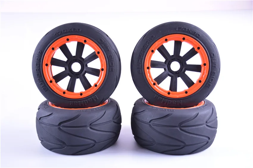 MadMax Super Grip Road Wheel Slick Tyre Racing Slick Tire Set for 1/5 LOSI DBXL DBXL-E 4WD