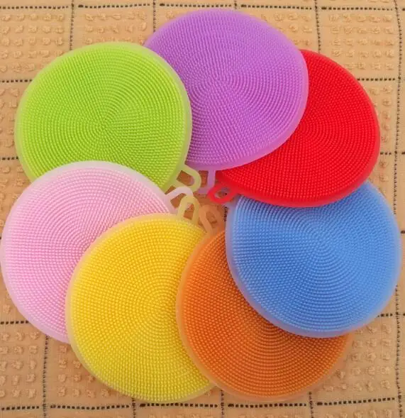 Silicone sponge dish Mini Dish Washing rush Sponge Fruit Vegetable Scrubber Pot Pan Brush Non Stick Oil sponge For Kitchen SL501