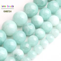 Blue Angelite Stone Beads Amazonite Round Beads for Jewelry Making DIY Bracelet Necklace 15'' strand 6/8/10/12mm