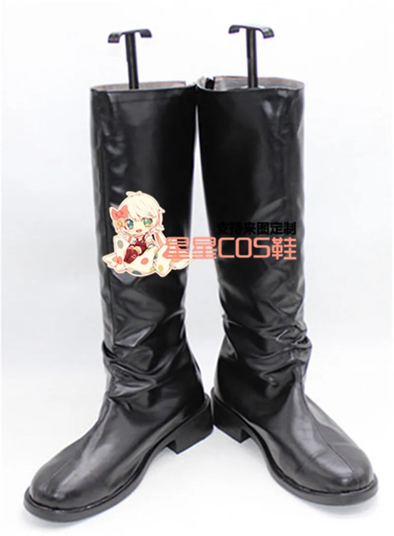 

Six Gravity Black Long Adult Halloween Cosplay Shoes Boots X002