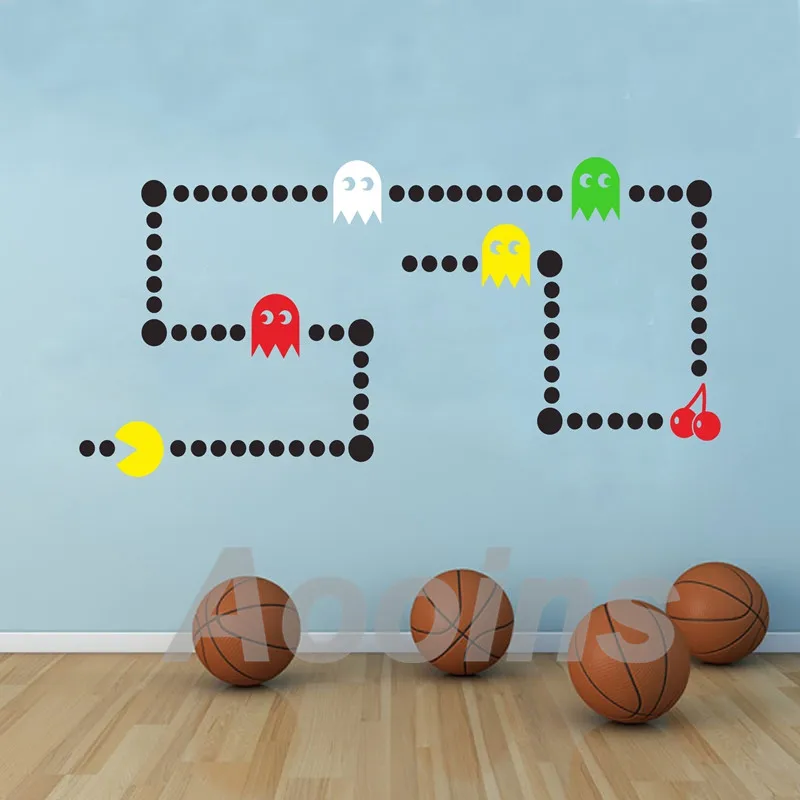 DIY Retro Games Vinyl Wall Sticker Gamer Room Decor Retro Arcade Game Transfer Wall Decals Play Room Mural Art Wall Decoration