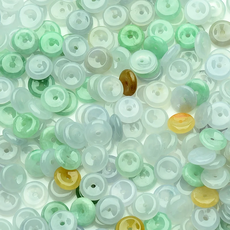 

30pcs Natural Multi-colour Jade (Jadeite) Luck Circle Loose DIY Bead Wholesale