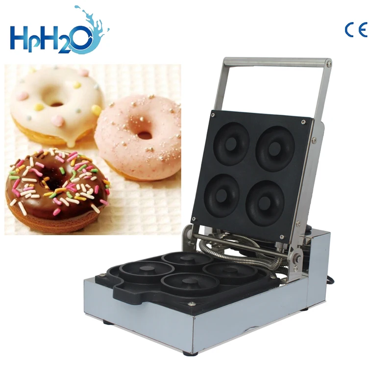 Commercial Non-stick 4pcs Mirror stainless steel donut machine electric dough maker Doughnut Makers