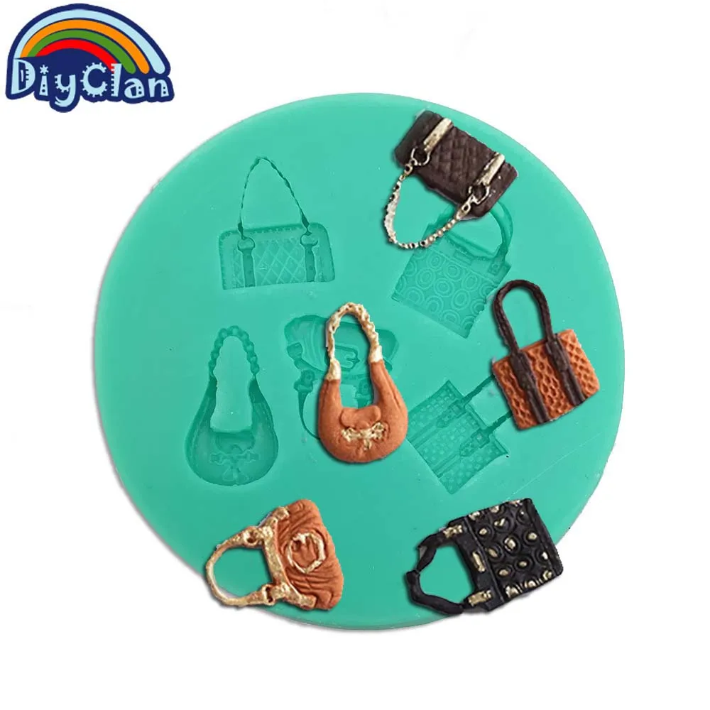 Handbag Shape Silicone Fondant Cake Decoration Mold Bags Chocolate Chip Form Cupcake Tools Kitchen Baking Resin Clay Moulds