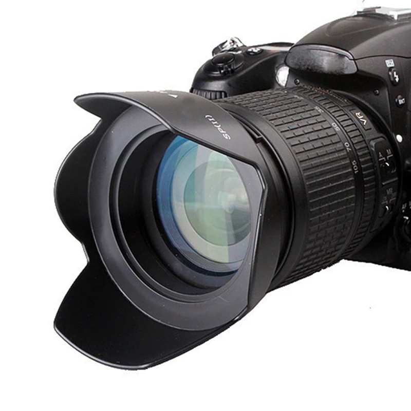 49mm - 77mm 52mm 58mm 67mm 82mm Flower Petal Tulip Lens Hood Screw Mount for Canon Nikon D3300 D5300 D5200 D5500 D3200 D7100